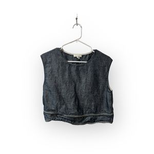 Rag & Bone Jean Blue Denim Sleeveless Crop Tank Top Size Small